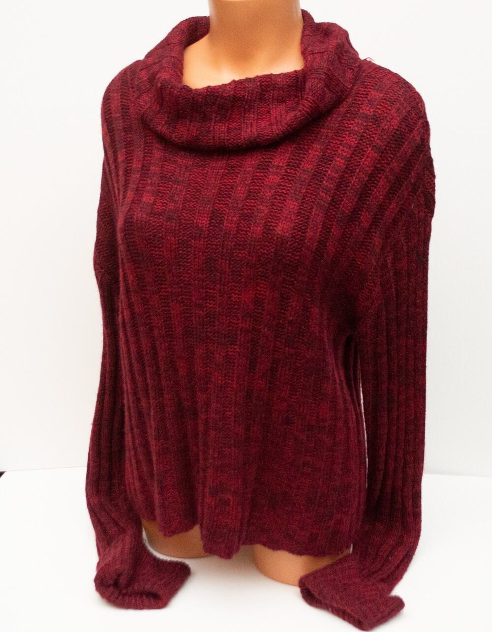 Women's Knit Sweater Long Sleeve Large Turtleneck Cowl Office Holiday